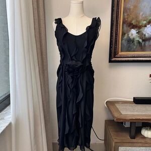 Elegant Black Ruffled Dress